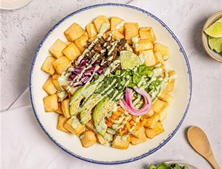 Bol Mexicain De Pommes De Terre Rissolées En Dés